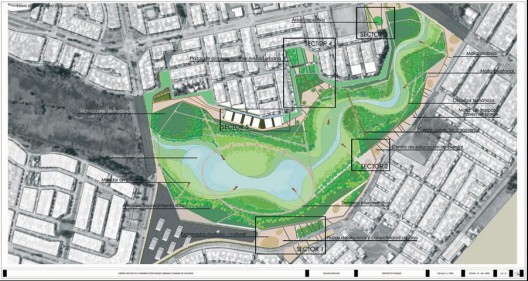 Plano del nuevo Parque Urbano de Valdivia