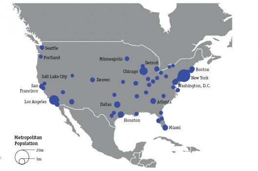 50 áreas metropolitanas de EEUU analizadas por GMM
