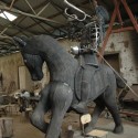 Hernán Puelma, caballo parte de la Obra escultórica "Homenaje al la caballería del 79", Parque Inés de Suarez, Providencia, Stgo