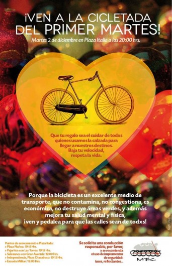 afiche cicletada primer martes diciembre 2014