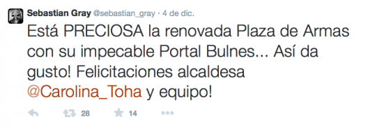 sebastian gray tweet plaza de armas de santiago remodelacion