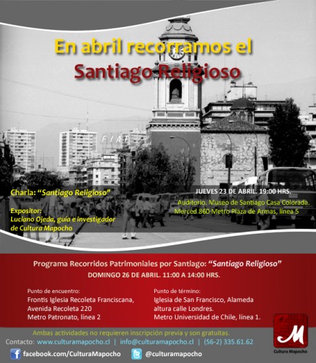 afiche recorrido santiago religioso abril 2015