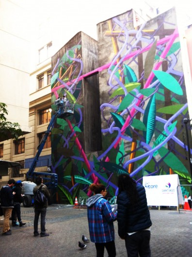 Mural de Cekis en calle Valentín Letelier. Cortesía Hecho en Casa 3