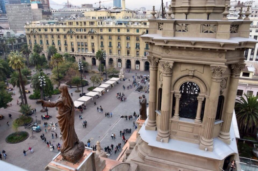 Mirador de la Catedral Metropolitana de Santiago. Foto por Claudio Orrego en Twitter.