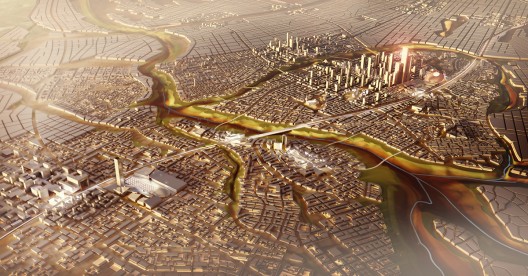 Imagen del plan para la nueva capital de Egipto, master plan de SOM. Imagen cortesía de SOM