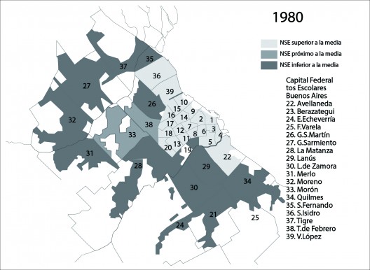 Niveles socioeconomicos del Area Metropolitana  de Buenos Aires en 1980