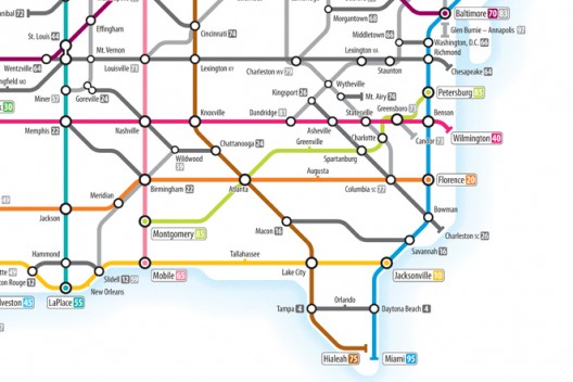 Infografía: Las carreteras de EEUU como líneas de metro, Plataforma Urbana